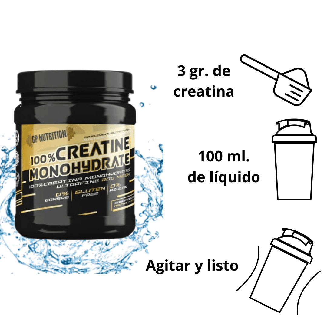 Creatina monohidrato 100 % pura 200 mesh GP Nutrition – imagen 5