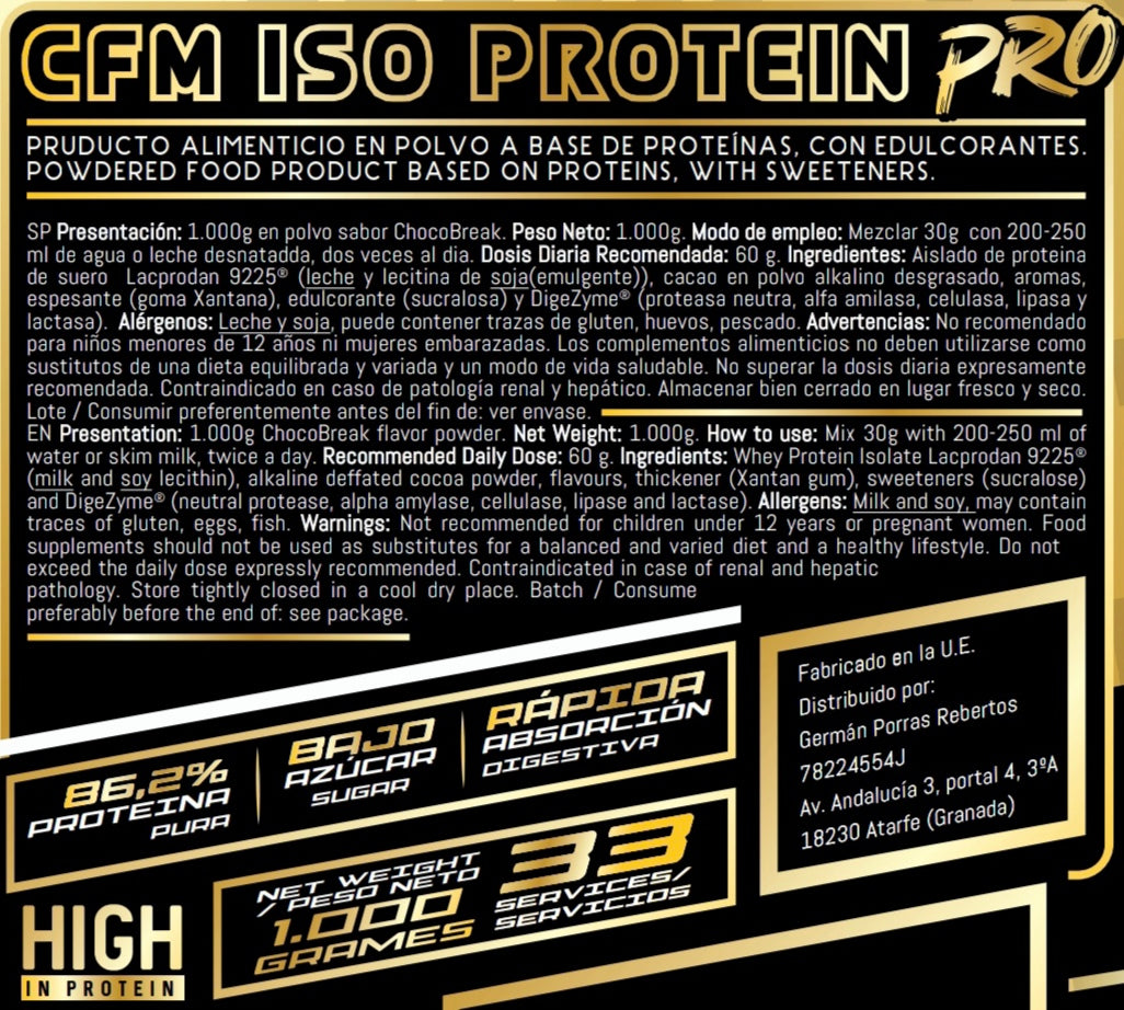 Iso Protein CFM Lacprodan 9225 + DigeZyme GP Nutrition 1 kg – imagen 2