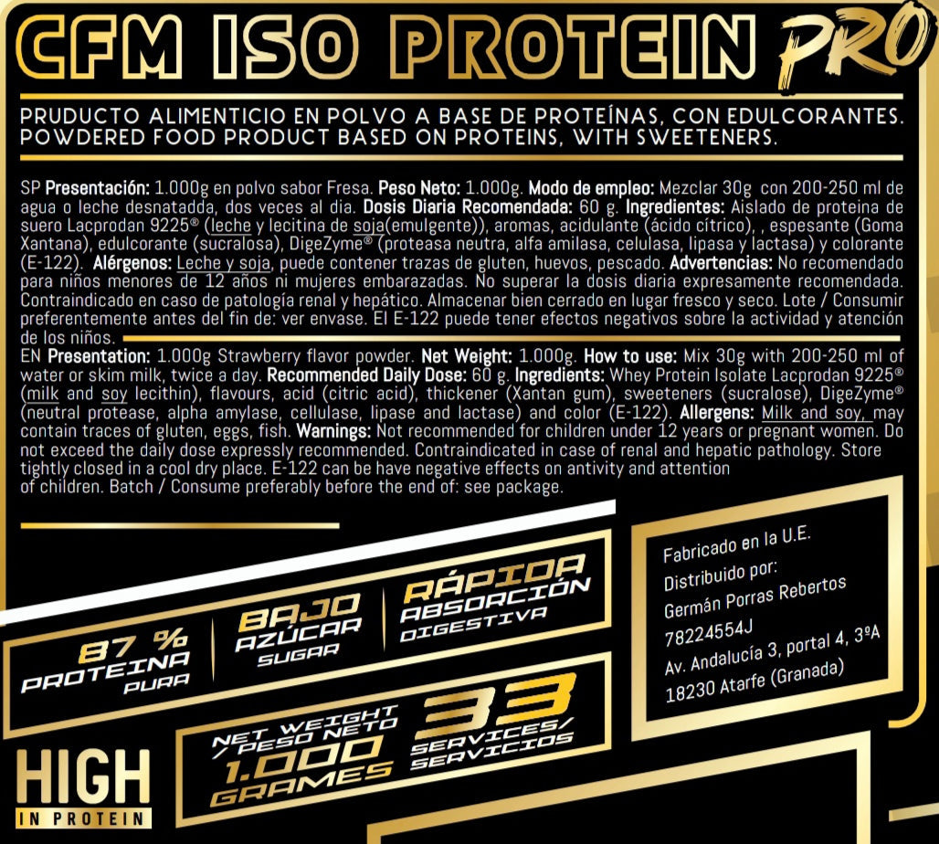 Iso Protein CFM Lacprodan 9225 + DigeZyme GP Nutrition 1 kg – imagen 5