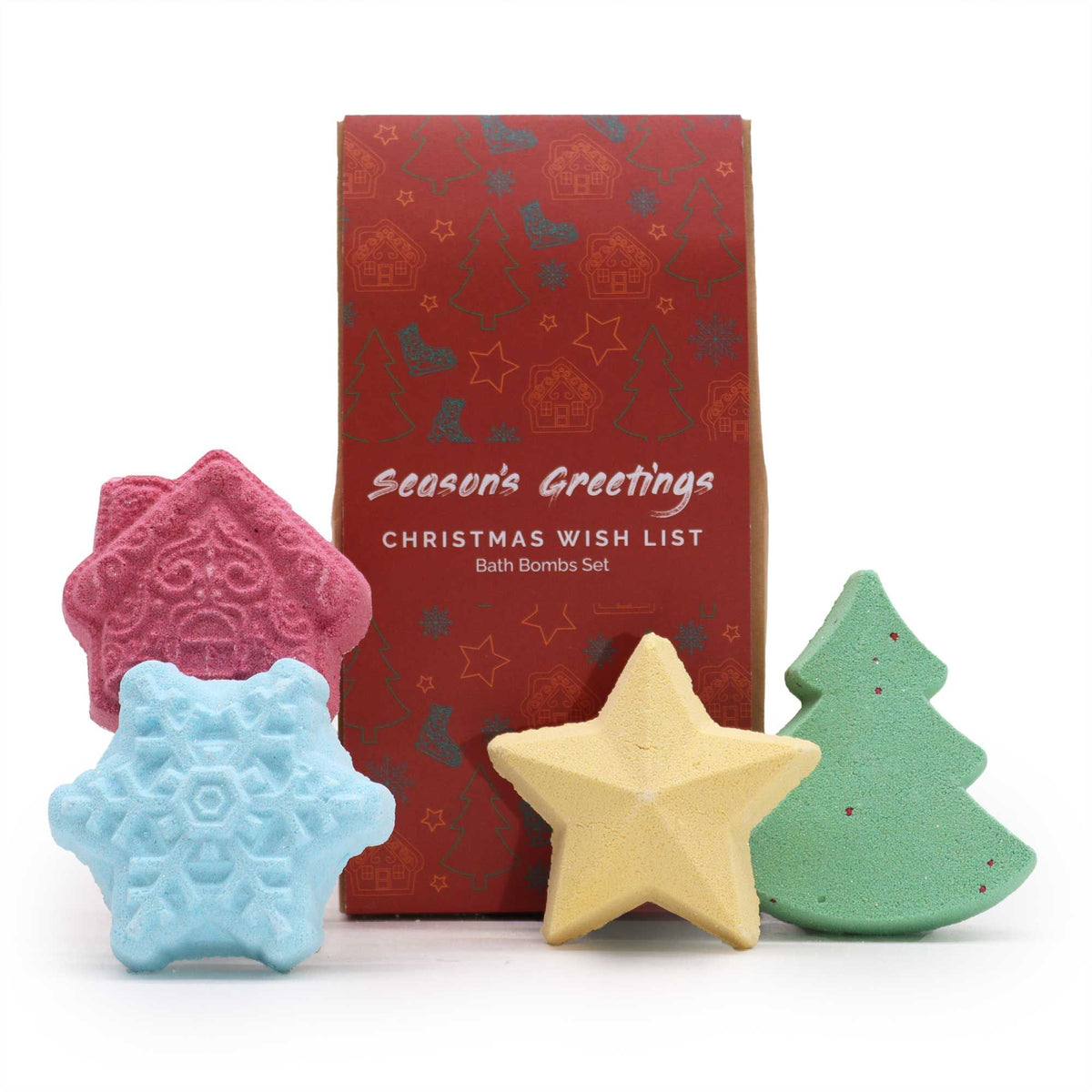 Pack de 4 bombas de baño navideñas - Lista de Deseos