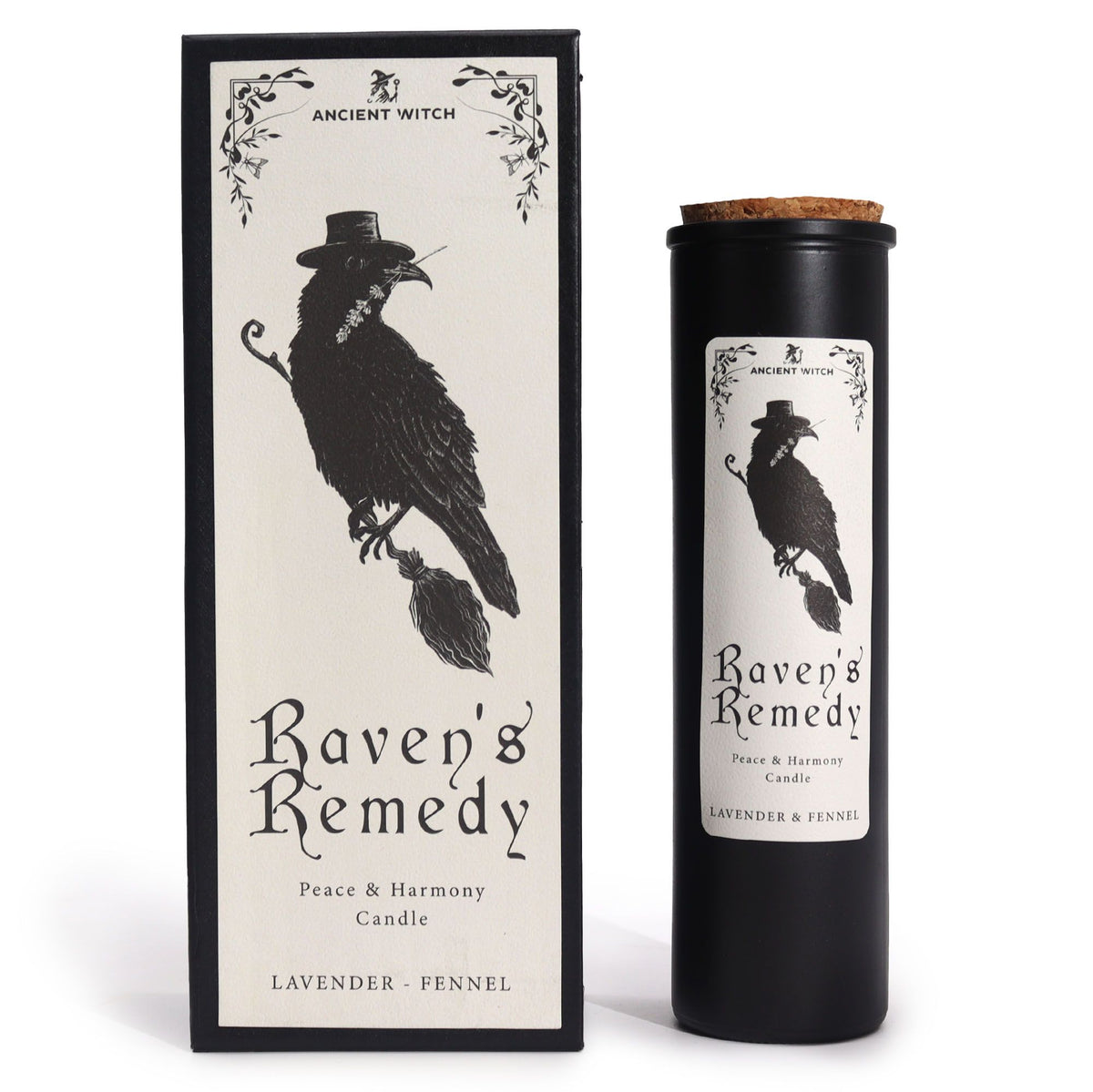 Vela ritual de bruja Remedio del Cuervo (Raven's Remedy) con su caja, foto 5