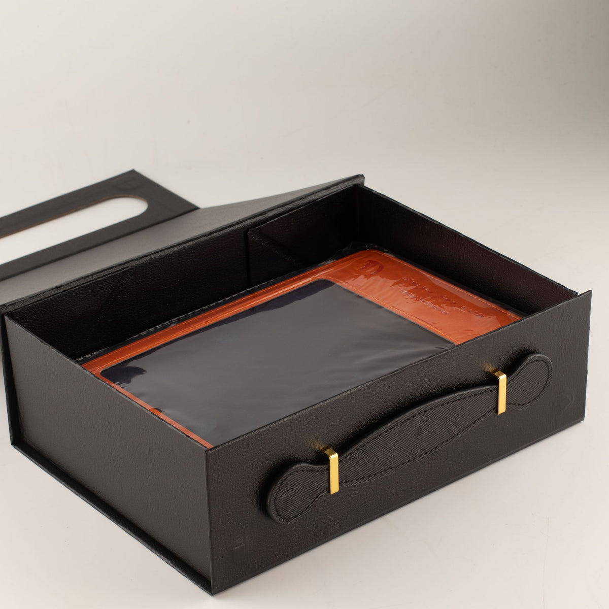 Caja cesta de regalo plegable - Negra 24 x 18,2 x 8 cm