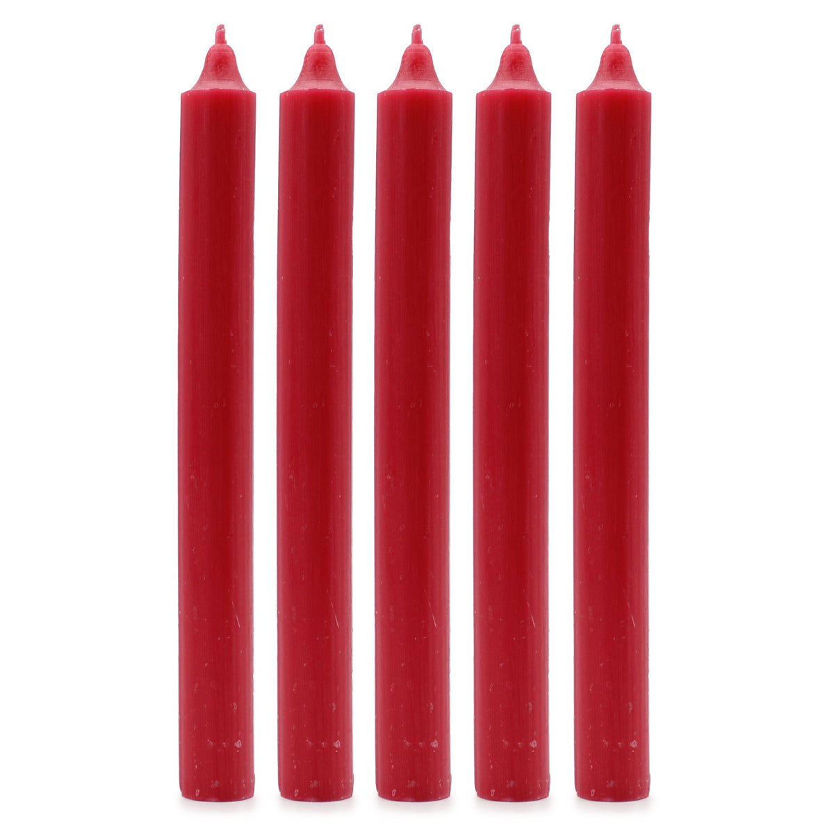 Espelmes de sopar de color sòlid - Vermell rústic - Paquet de 10