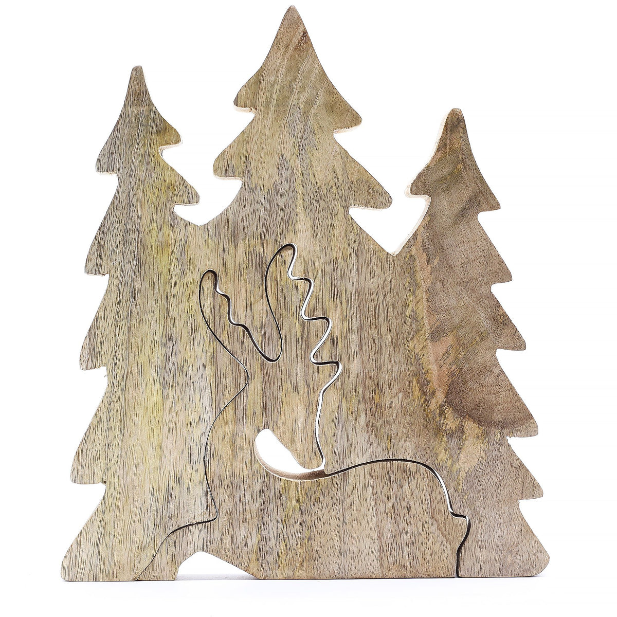 Decoración de madera 3D - Ciervo descansando 23 x 20 cm