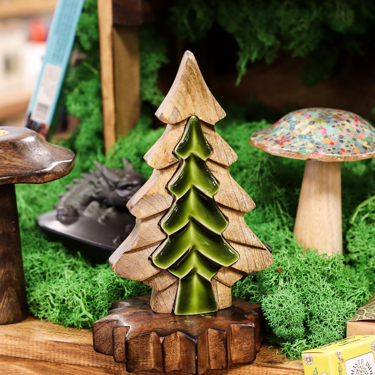 Decoración de madera - Árbol dentro de un árbol 15 x 10 cm