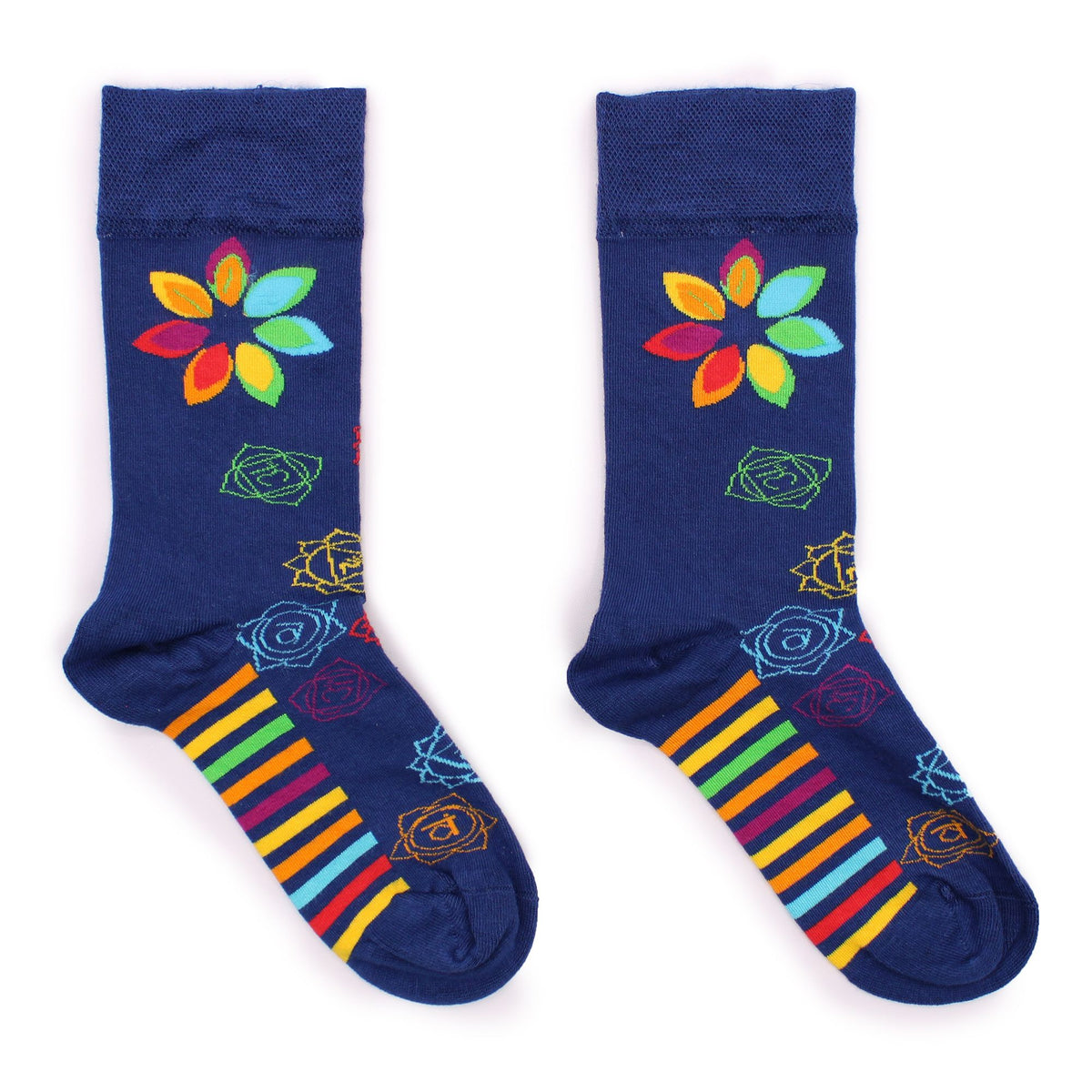 Calcetines de bambú Hop Hare - Chakras arcoíris (talla 36-40)