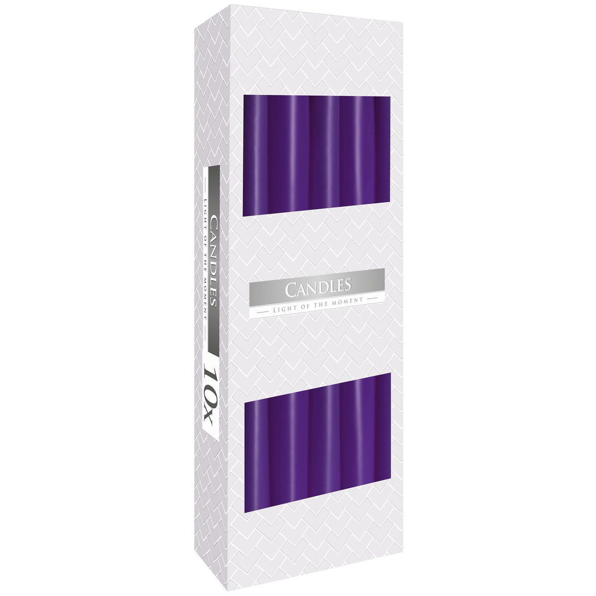 Estuche de 10 velas cónicas lavanda