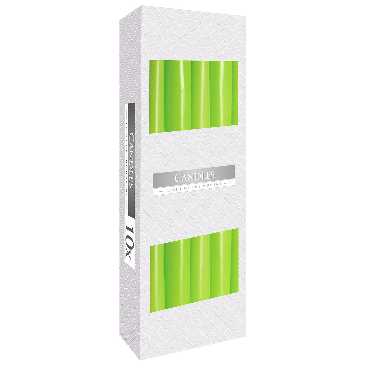 Estuche de 10 velas cónicas verdes
