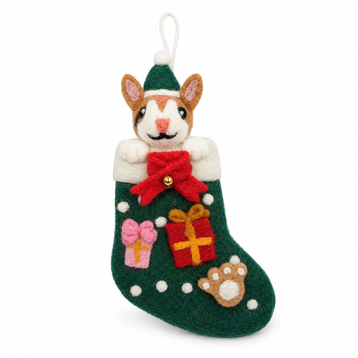 Calcetines navideños de fieltro para mascotas - Set de 6