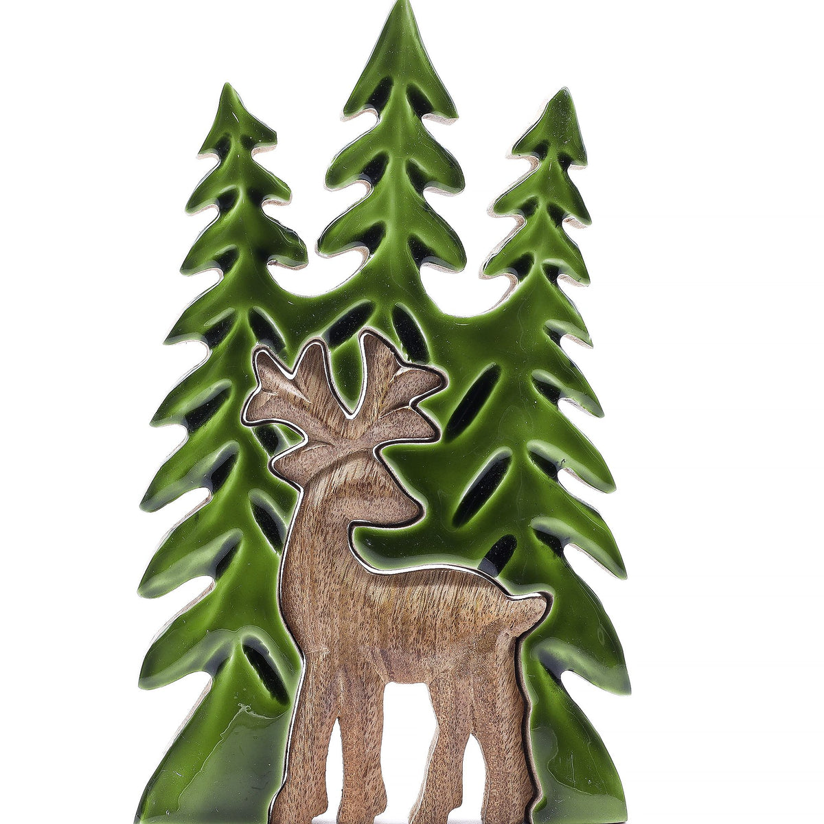 Decoración de madera 3D - Ciervo en el bosque 25 x 15 cm