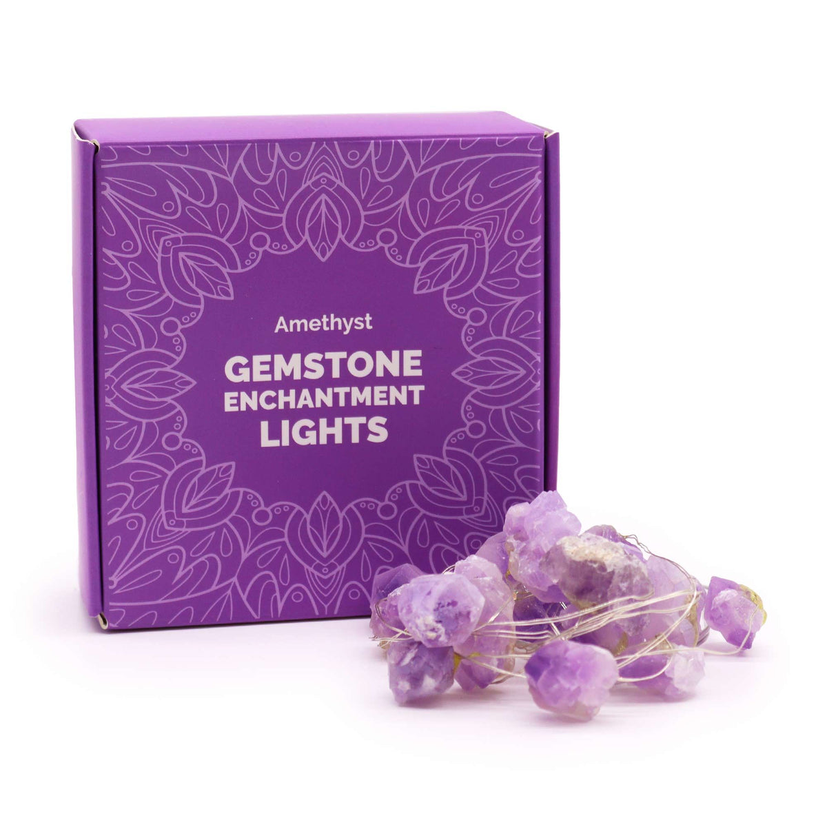 Guirnalda de luces con piedras de amatista