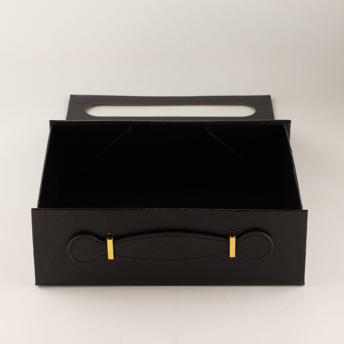 Caja cesta de regalo plegable - Negra 24 x 18,2 x 8 cm