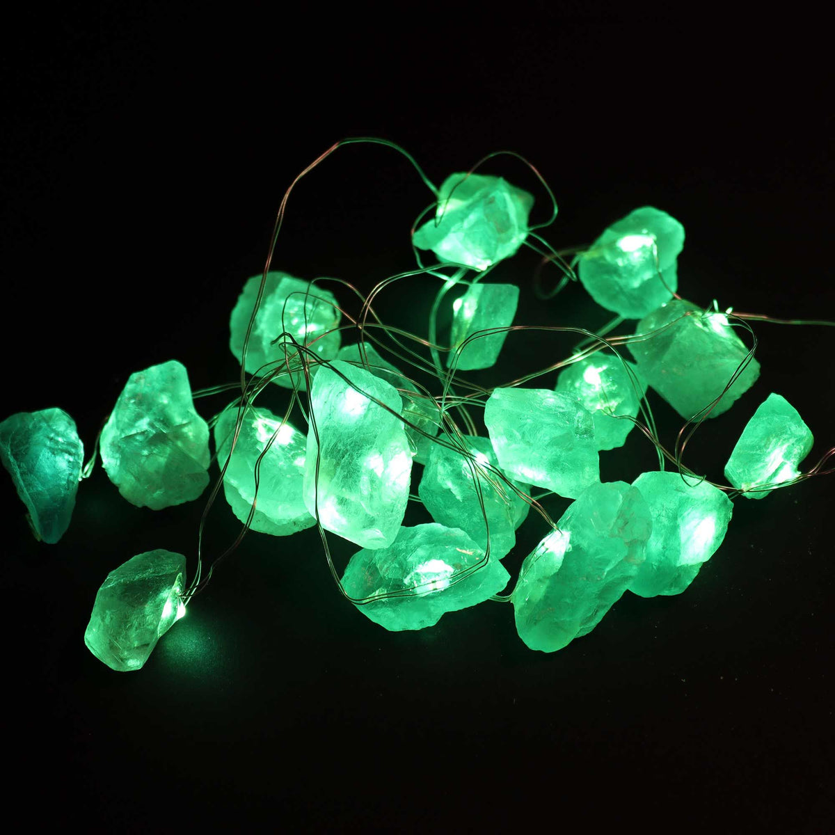 Guirnalda de luces con piedras de jade de cristal