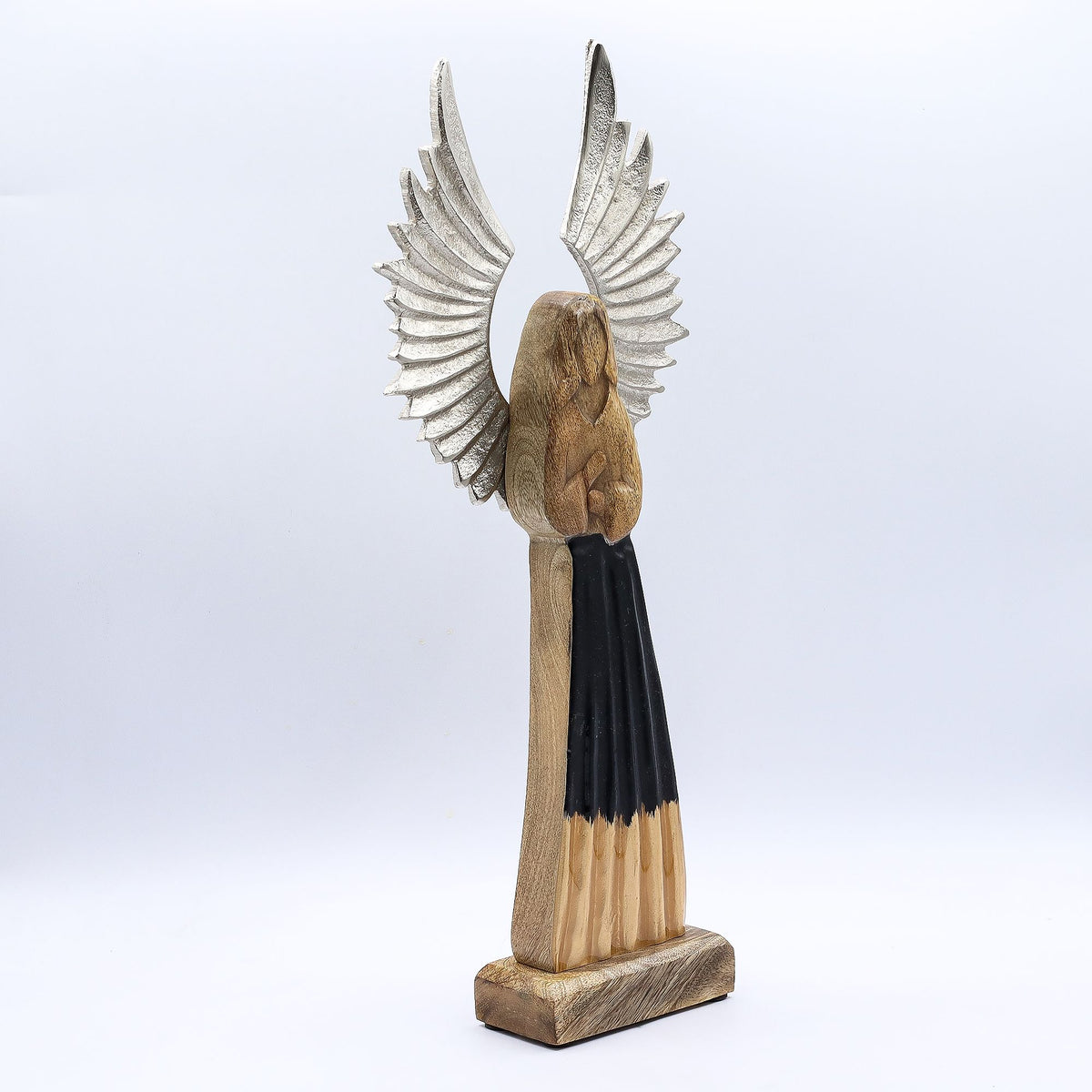 Ángel guardián de madera de mango 40 cm