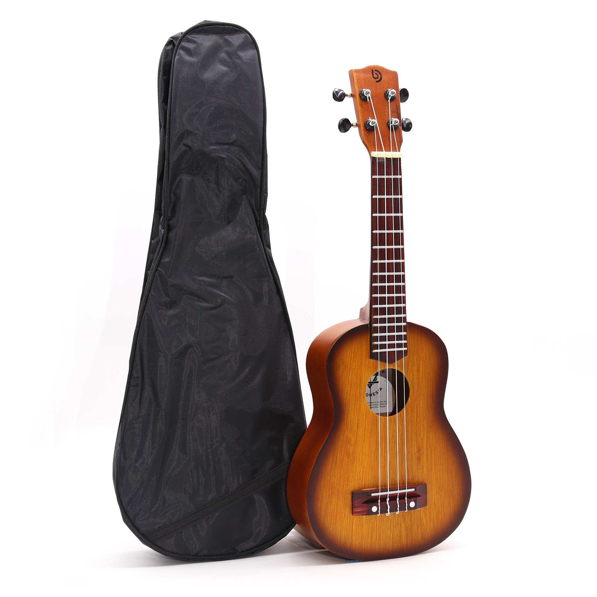 Ukelele artesanal sunburst naranja de 4 cuerdas, foto 5