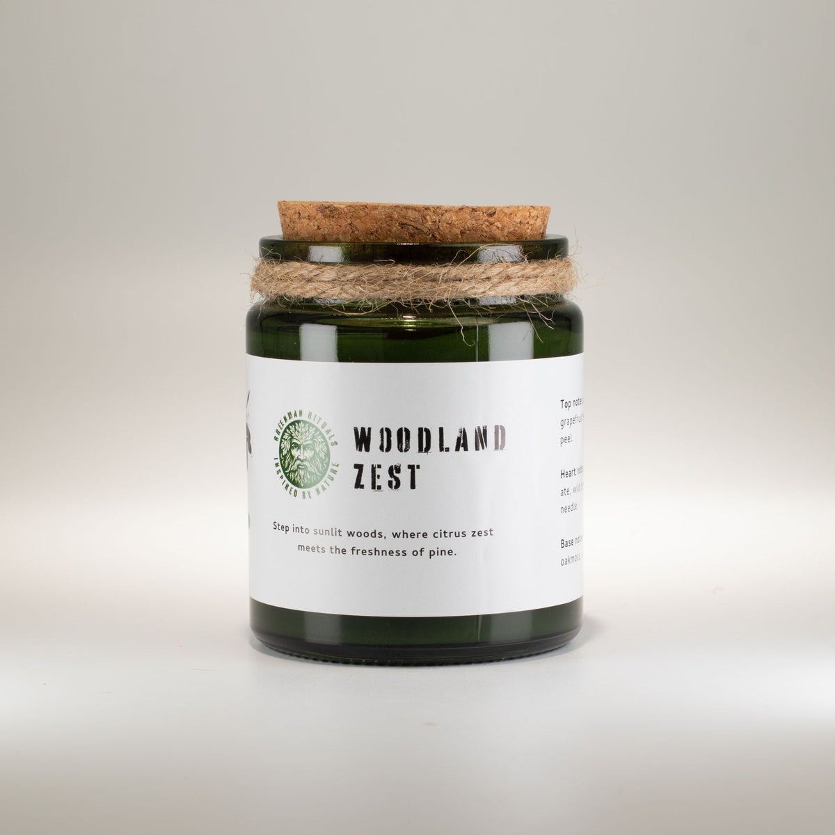 Vela de soja Greenman Esencia del Bosque con mecha de madera, foto 3