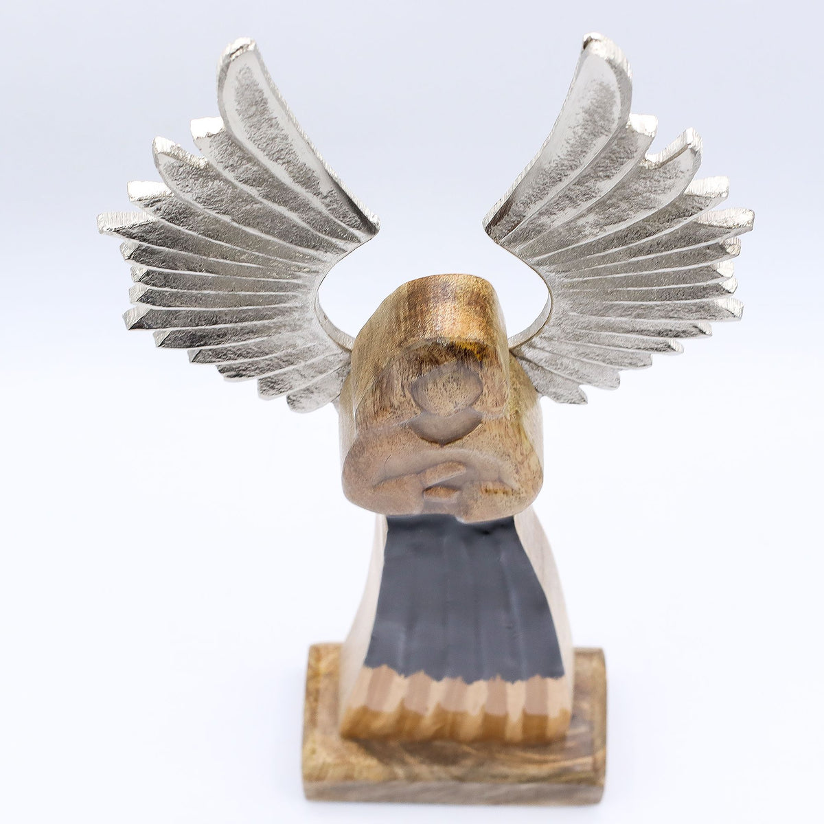 Ángel guardián de madera de mango 40 cm