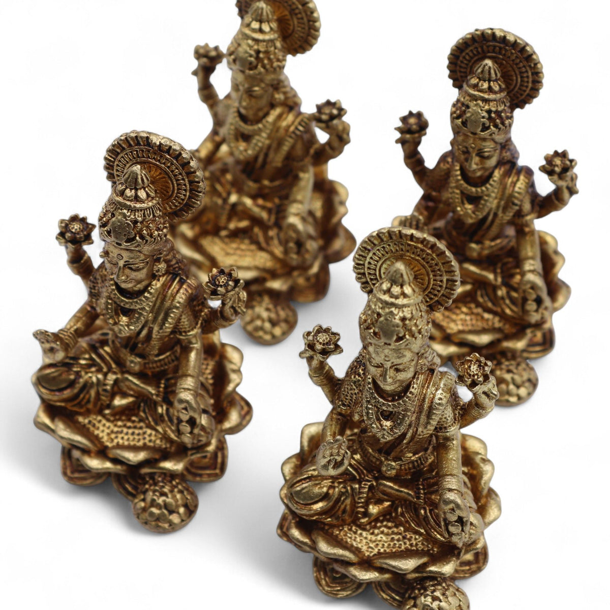 Figura en miniatura de la diosa Lakshmi en latón, foto 8