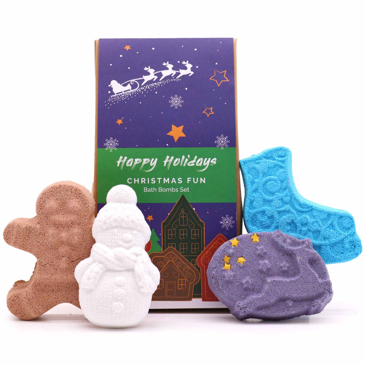 Pack de 4 bombas de baño navideñas - Divertida Navidad