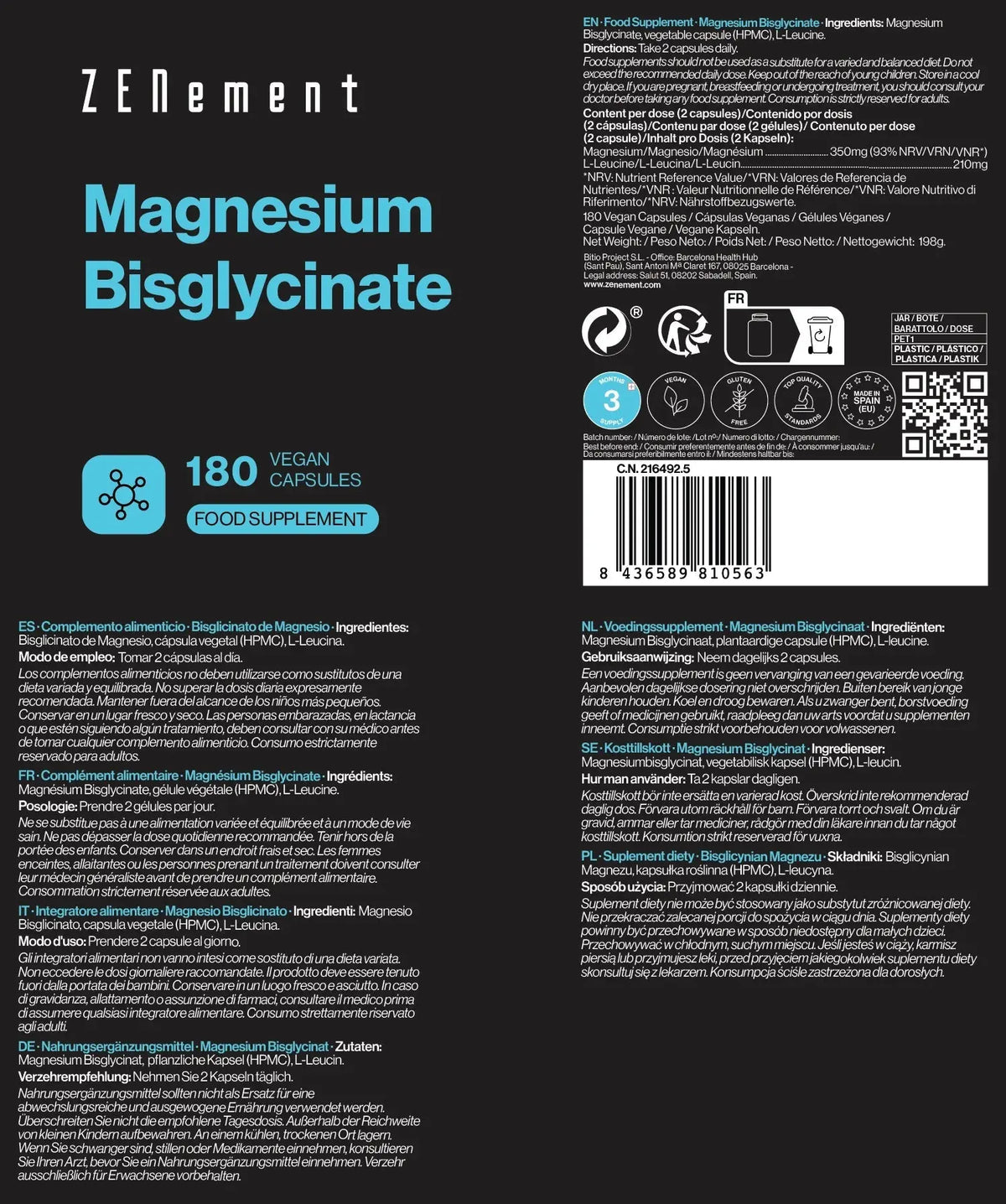 Bisglicinato de Magnesio: Energía y Salud Garantizada - Montber Professional Brand