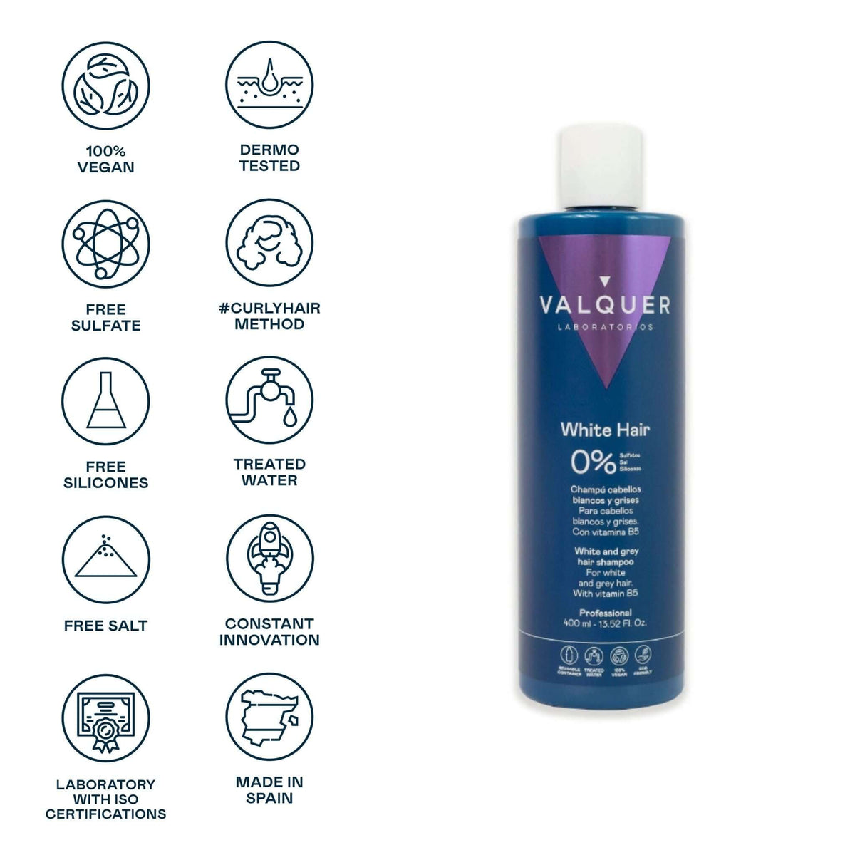 Champú cabello Blanco y Gris - 0% Sin Sulfatos - Montber Professional Brand