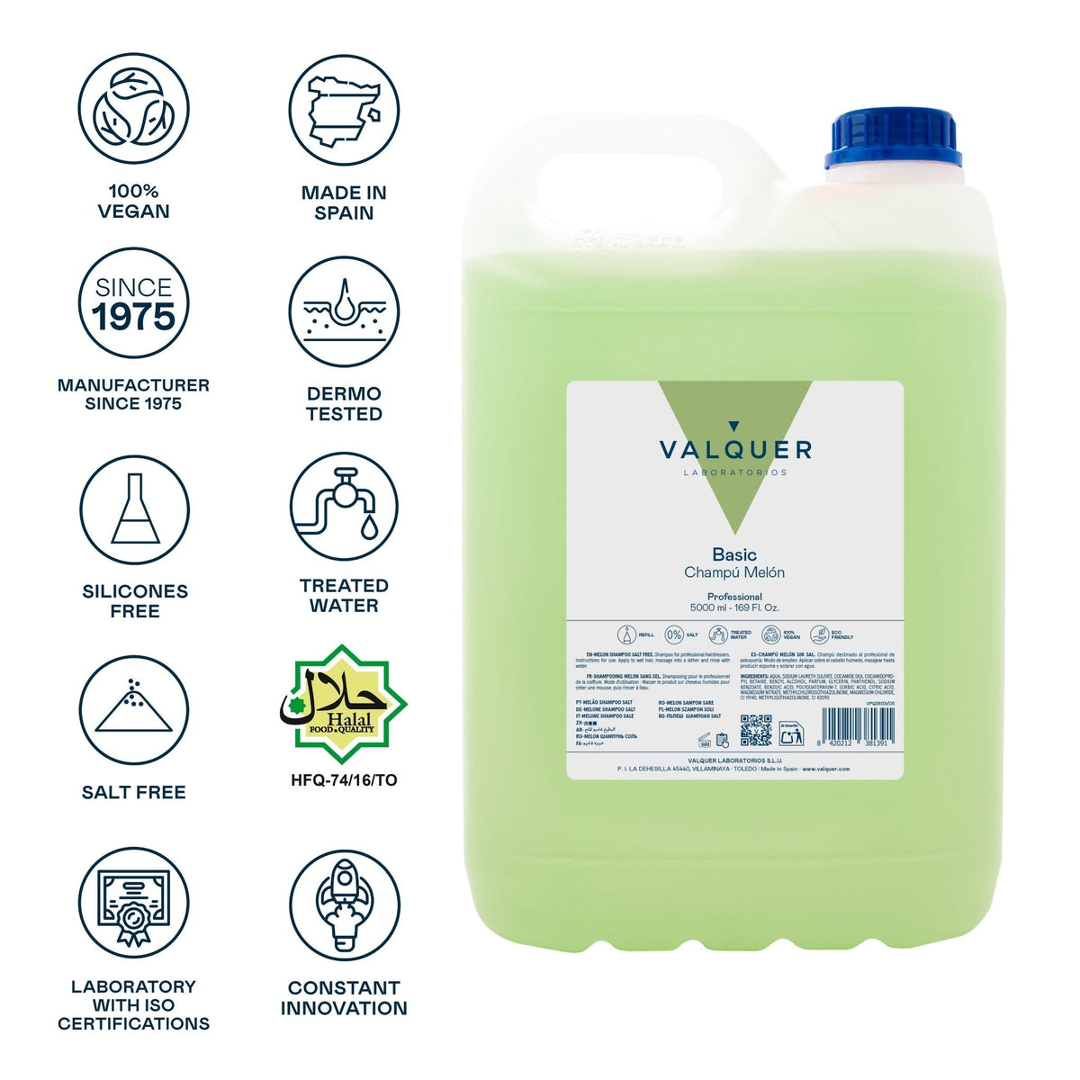 Champú melón sin sal - 5000 ml - Montber Professional Brand