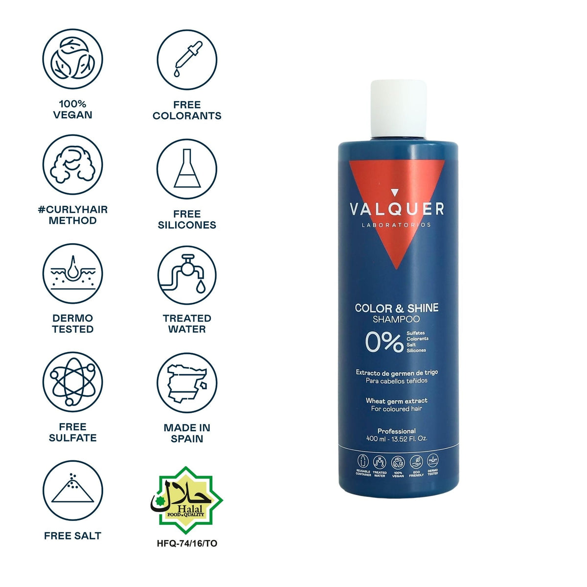 Champú para cabellos teñidos - 0% sin sulfatos potenciador del color y brillo - Montber Professional Brand