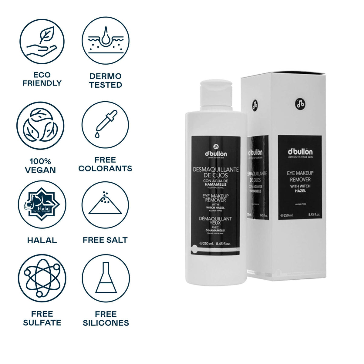 Desmaquillante de Ojos – Suavidad y Frescor para Pieles Sensibles - 250 ml - Montber Professional Brand
