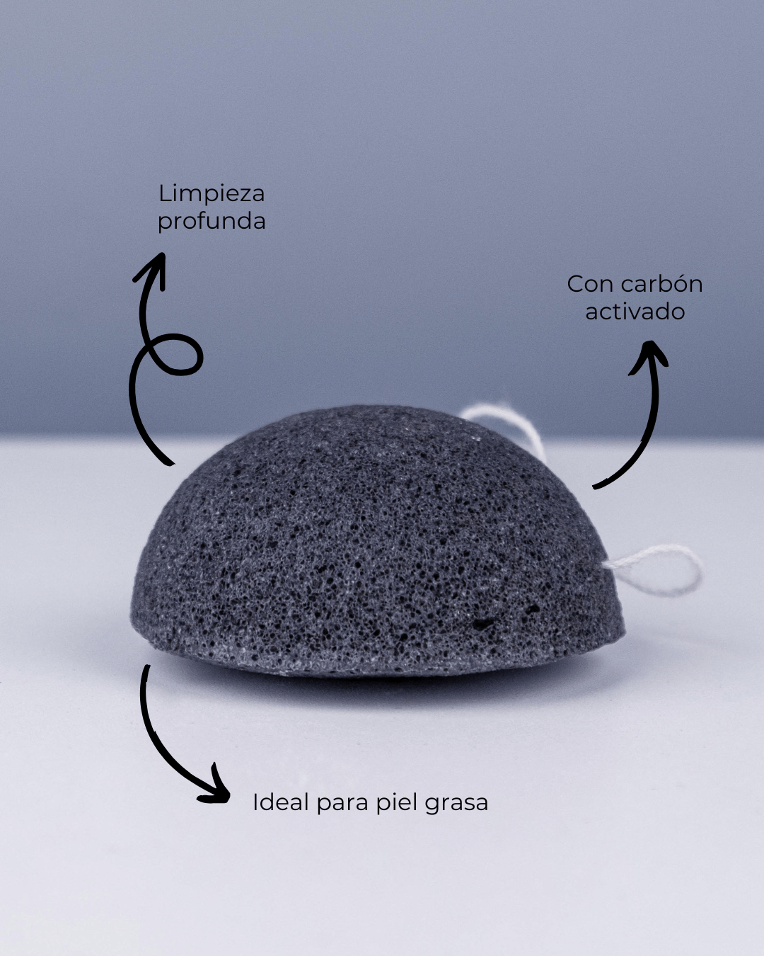 Esponja Konjac Facial Piel Grasa con Carbón - Montber Professional Brand