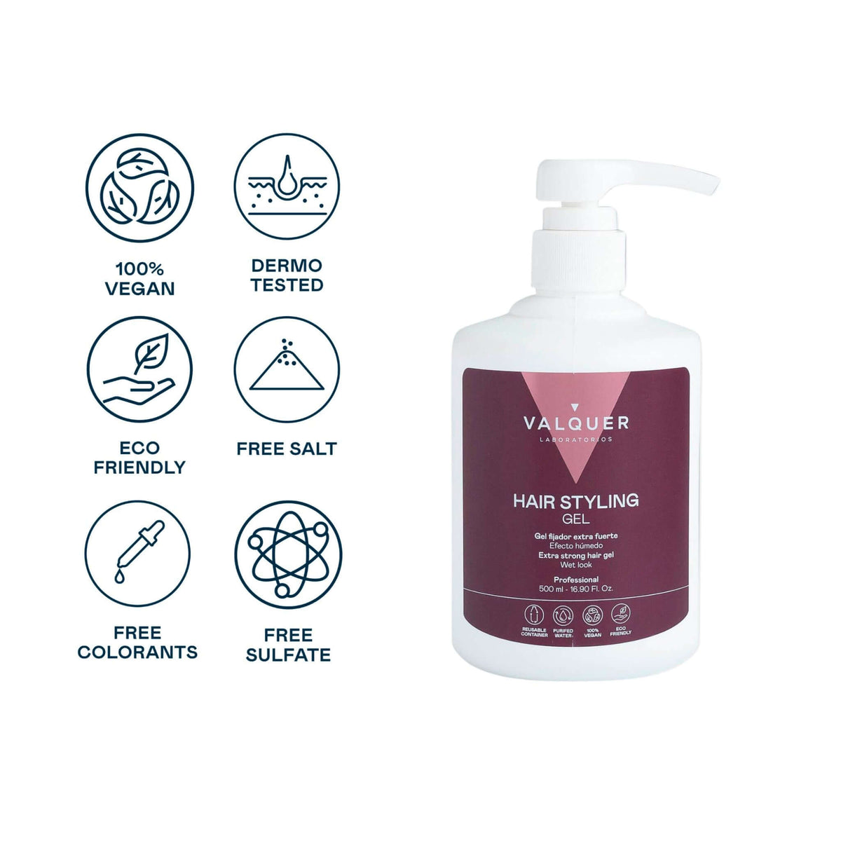 Gel capilar fijador extrafuerte - 500 ml - Montber Professional Brand