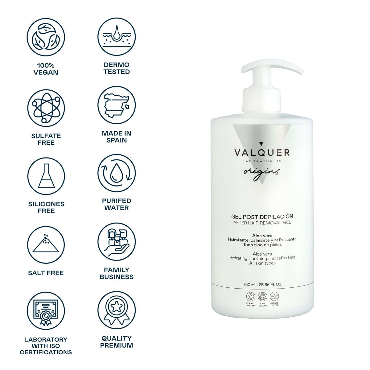 Gel postdepilación con aloe vera - 750 ml - Montber Professional Brand