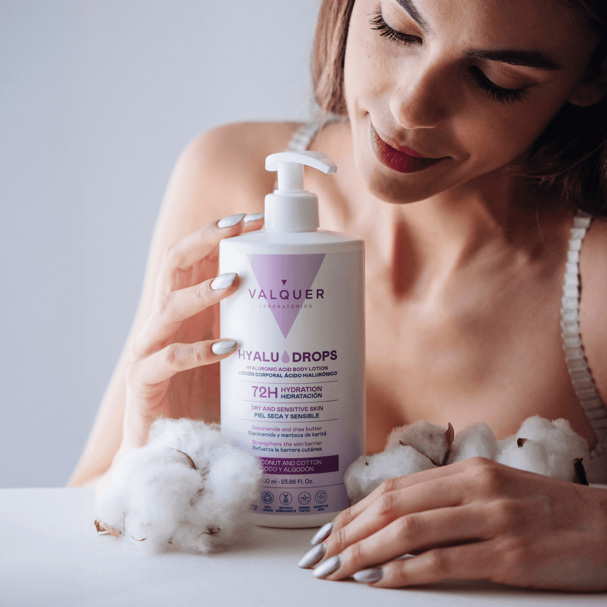 Hyaludrops Loción Corporal Coco y Algodón – Hidratación 72H - 700 ml - Montber Professional Brand