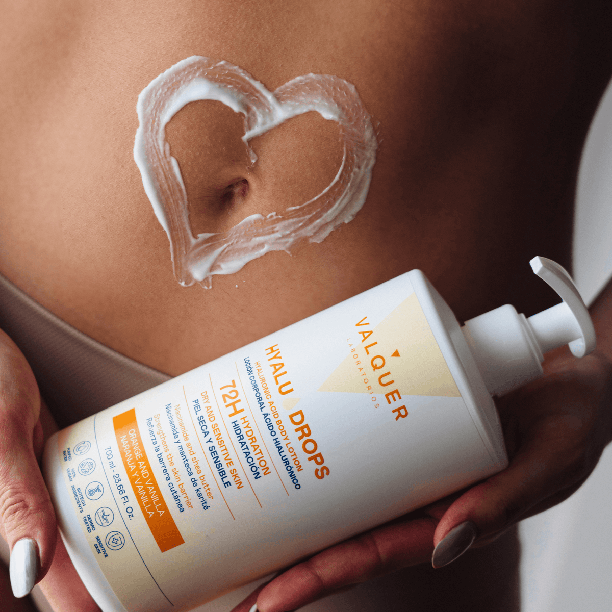 Hyaludrops Loción Corporal Naranja y Vainilla – Hidratación 72H - 700 ml - Montber Professional Brand