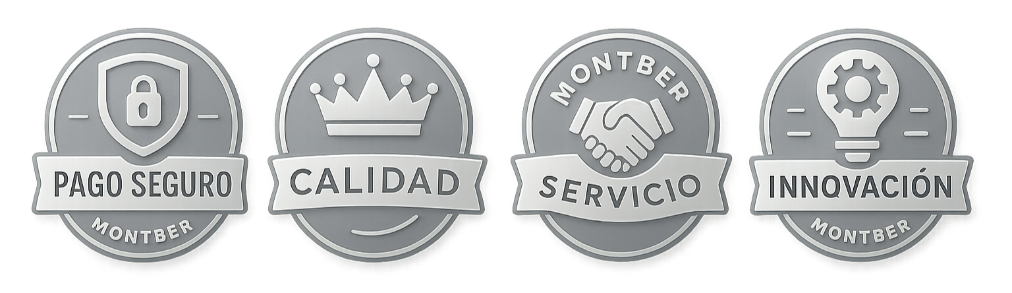 Insignias profesionales en tonos grises - Montber Professional Brand
