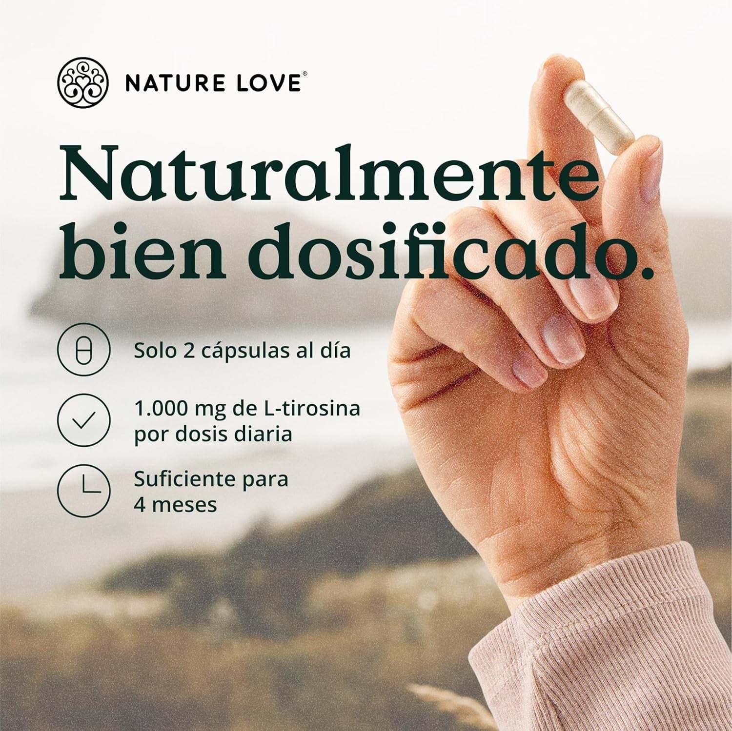 L-Tirosina Vegana - 1000 Mg Por Dosis - 240 Cápsulas - Montber Professional Brand