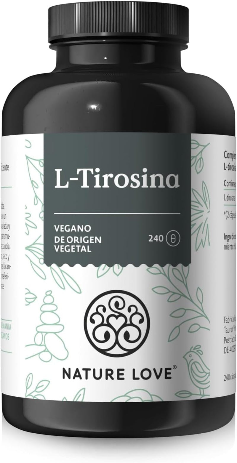 L-Tirosina Vegana - 1000 Mg Por Dosis - 240 Cápsulas - Montber Professional Brand