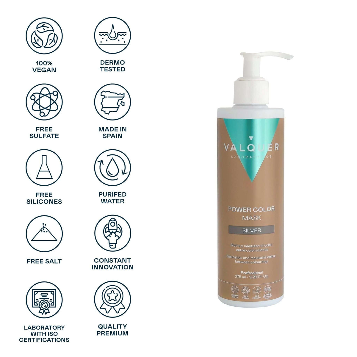 Mascarilla color gris plata - Power Color - 275 ml - Montber Professional Brand