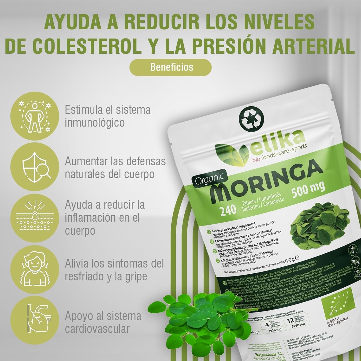 Moringa Oleifera 500 Mg. 240 Comprimidos - Montber Professional Brand