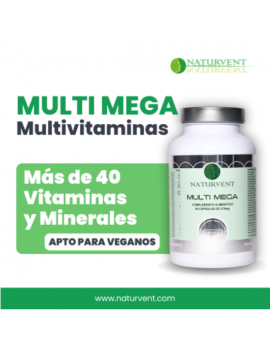 Multi Mega multivitamínico 90 cápsulas vegetales - Naturvent (imagen 3)