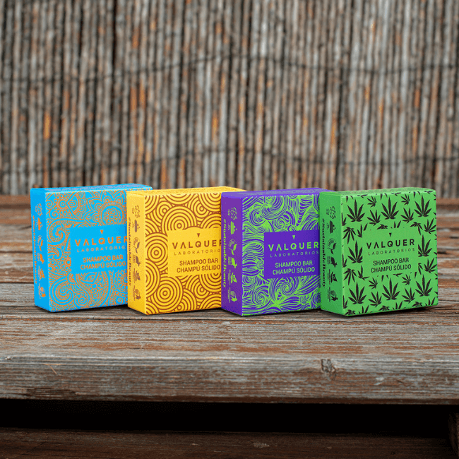 Pack 4 champús sólidos exóticos: Acid, Luxe, Sunrise y Hemp - 200 g - Montber Professional Brand