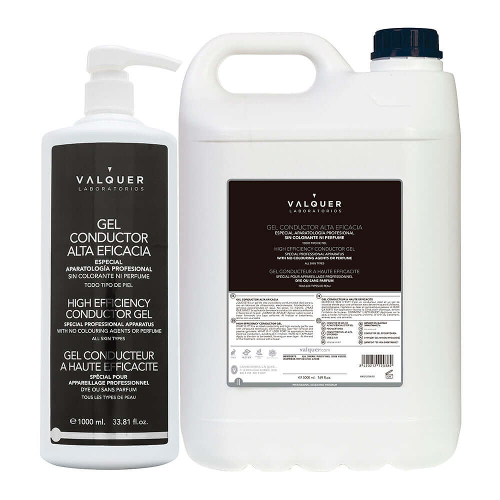 Pack de gel conductor facial y corporal Valquer 1000 ml y 5000 ml