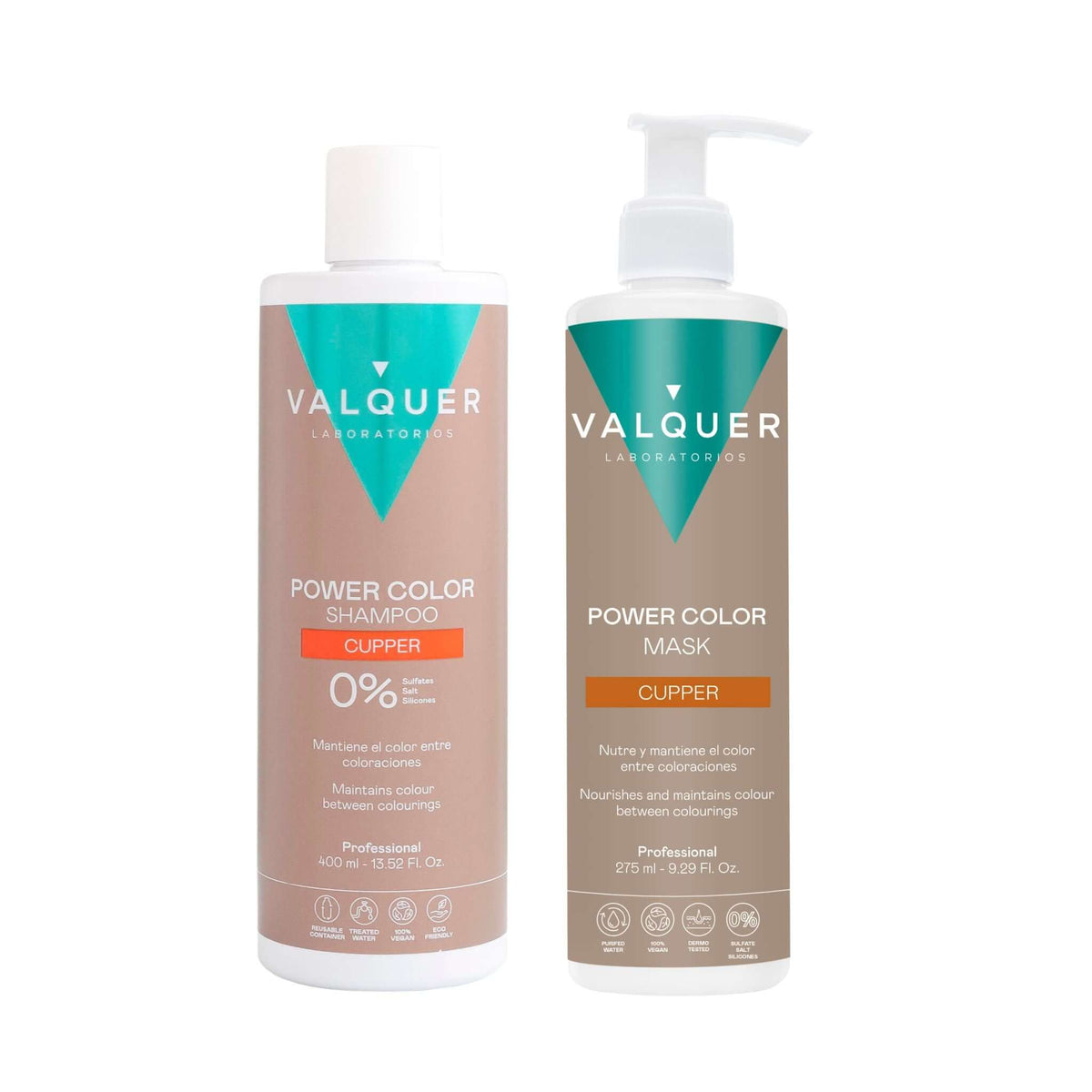 Pack Power Color Cobre - Champú y Mascarilla - 675 ml - Montber Professional Brand