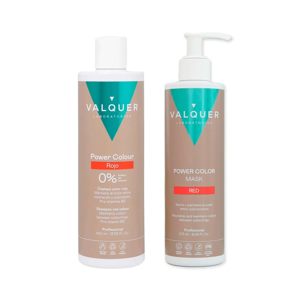 Pack Power Color Rojo - Champú y Mascarilla - 675 ml - Montber Professional Brand