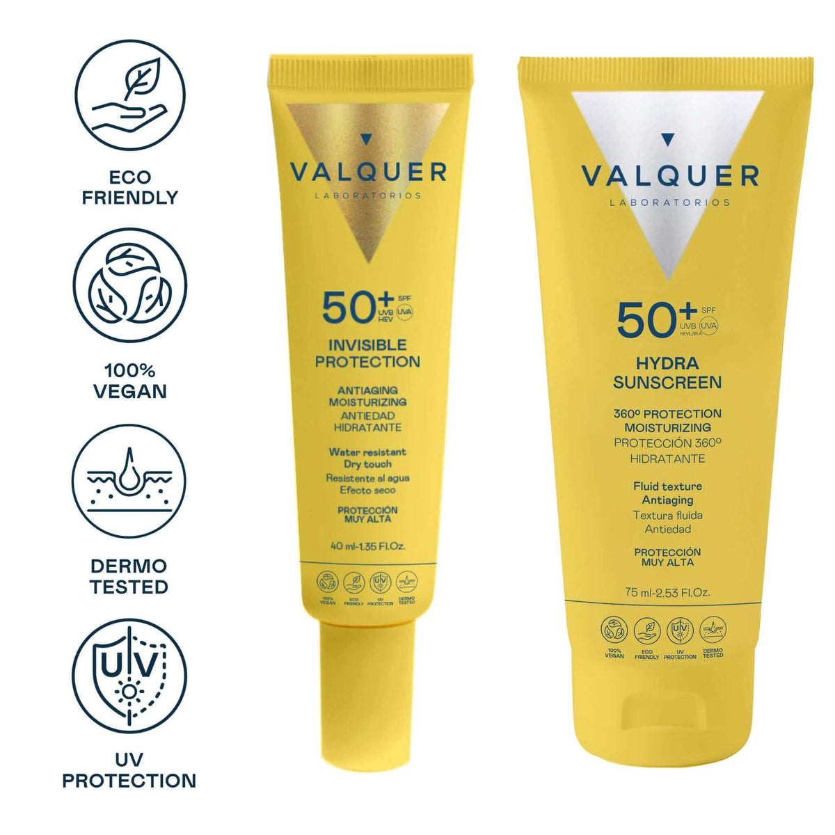 Pack Solar Facial Invisible Protection e Hydra Sunscreen SPF 50+ - 115 ml - Montber Professional Brand
