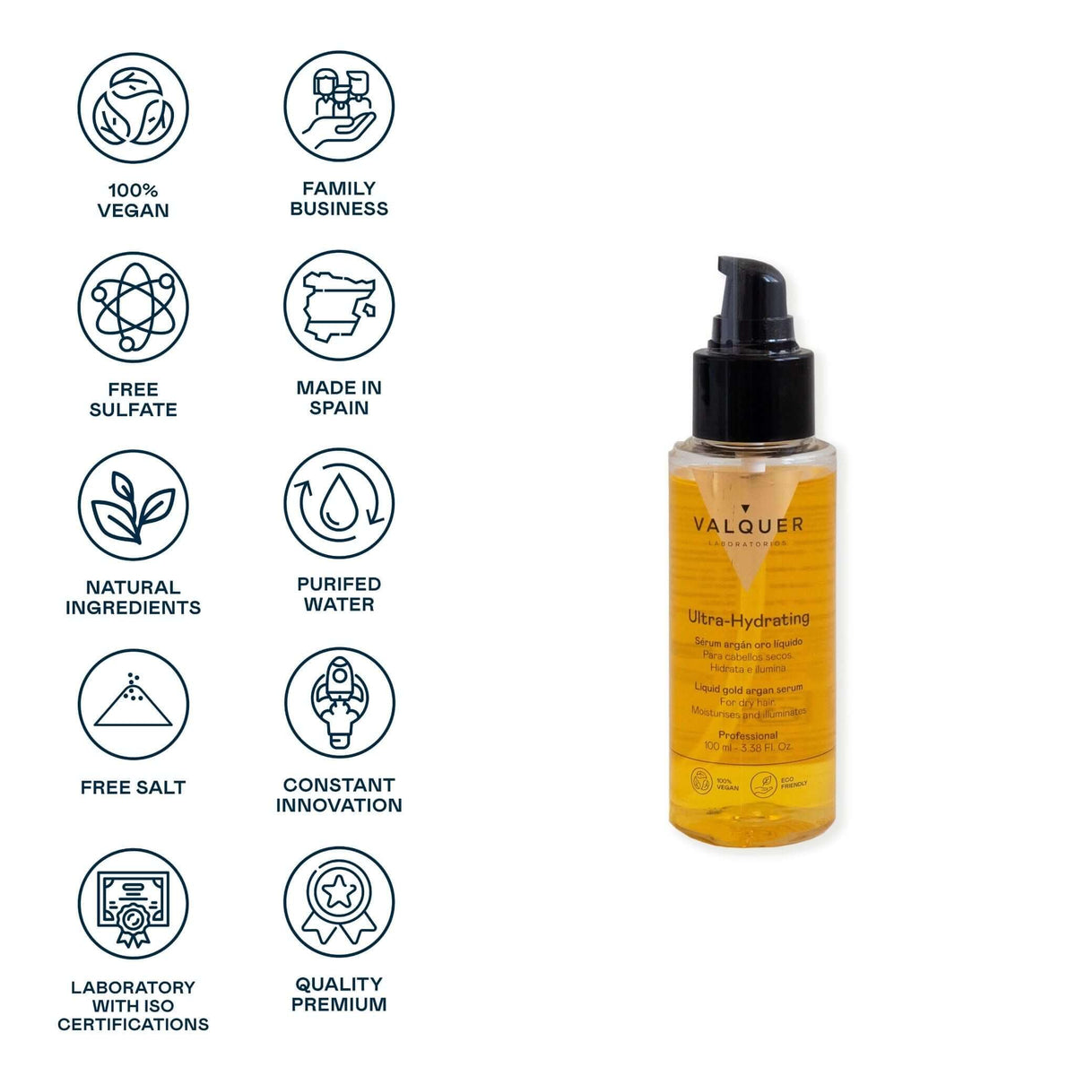 Sérum con Aceite de Argán y Oro Líquido - 100 ml - Montber Professional Brand