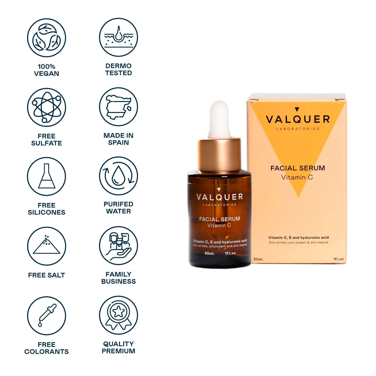 Sérum Facial de Vitamina C & Ácido Hialurónico - 30ml - Montber Professional Brand