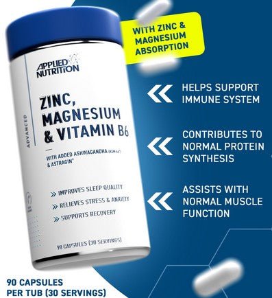 Zinc, Magnesio y Vitamina B6 con Ashwagandha y AstraGin - Montber Professional Brand