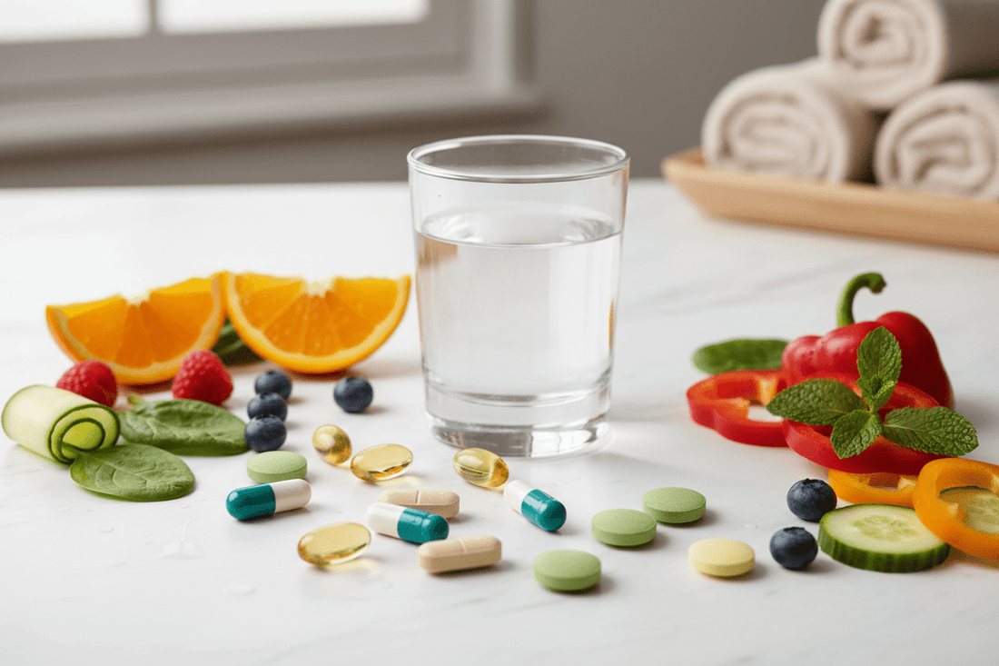 Capsulas y pastillas de vitaminas y minerales