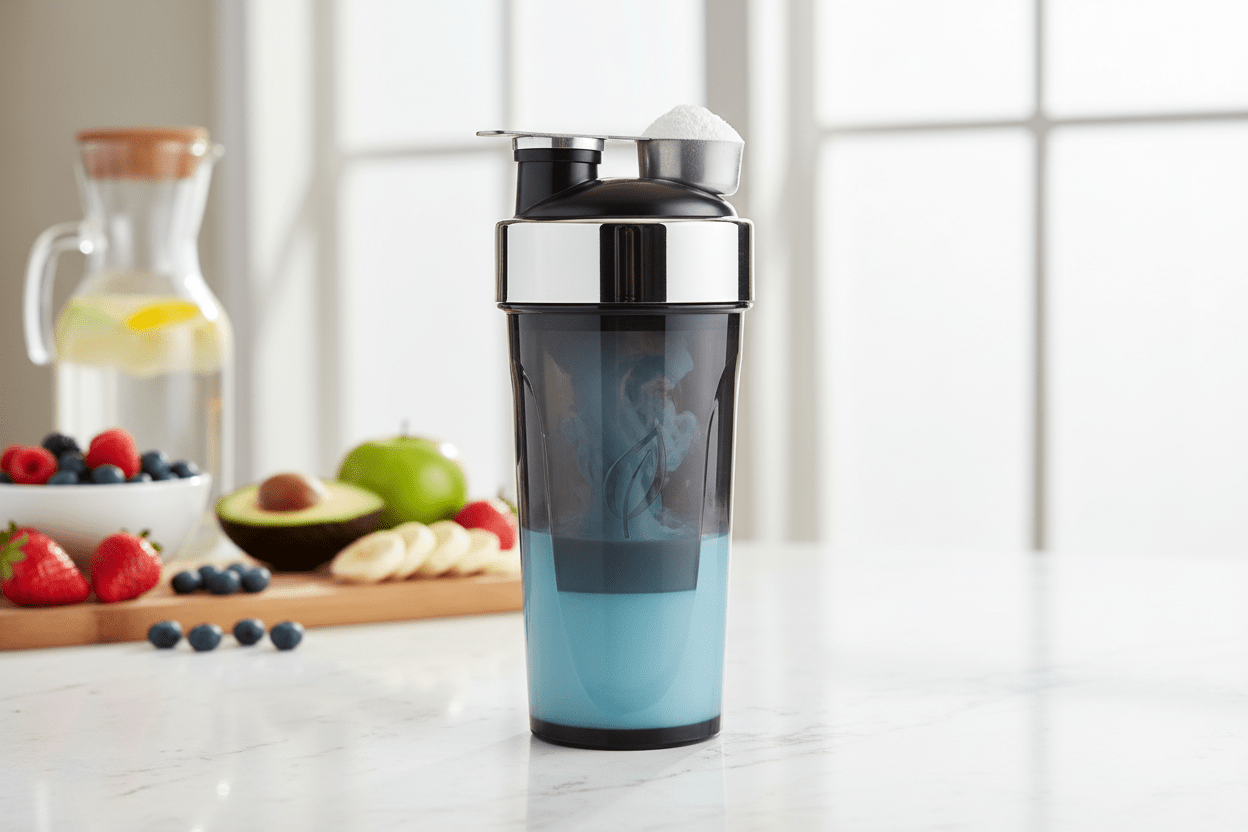 Vaso mezclador con proteína Whey