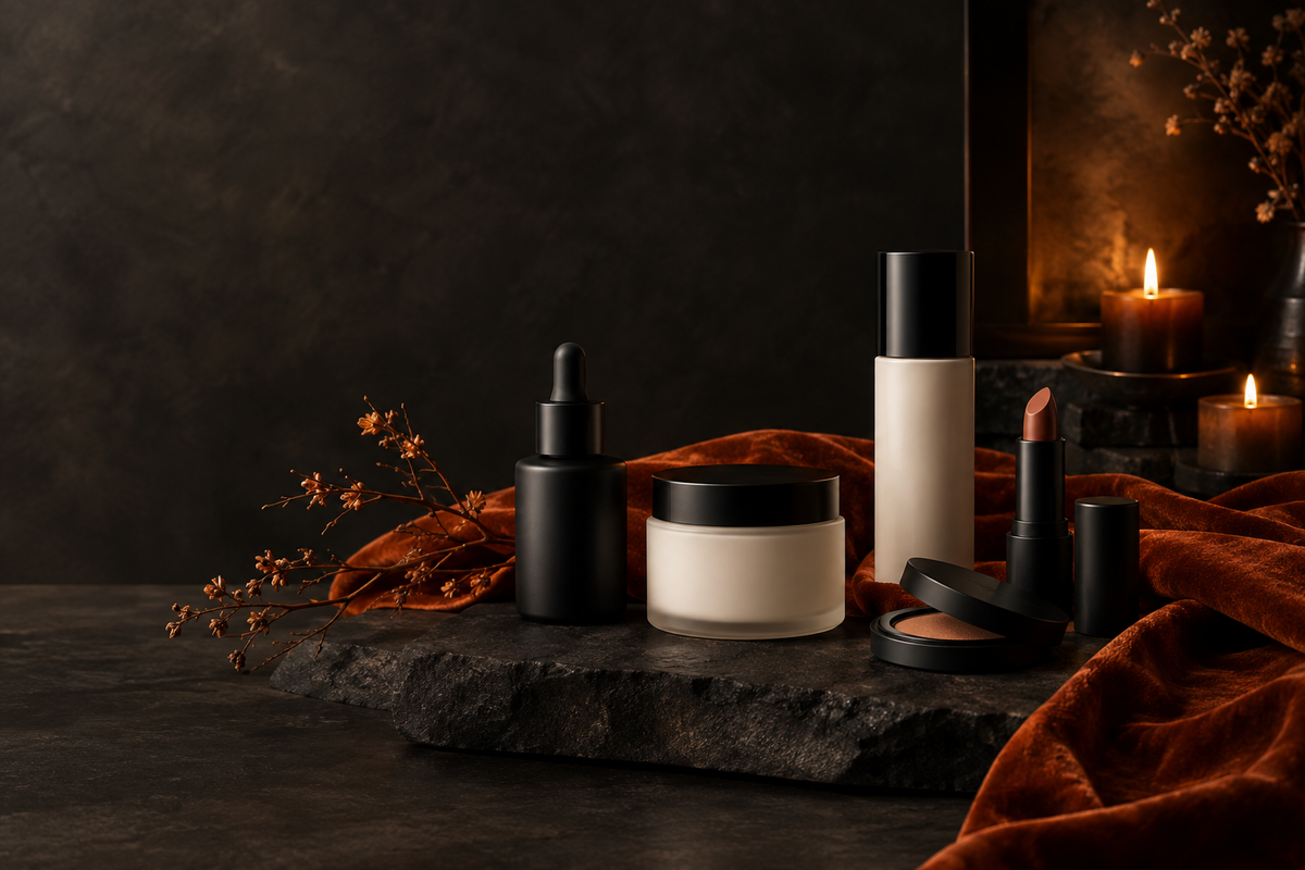 Portada elegante de Halloween para una colección de belleza